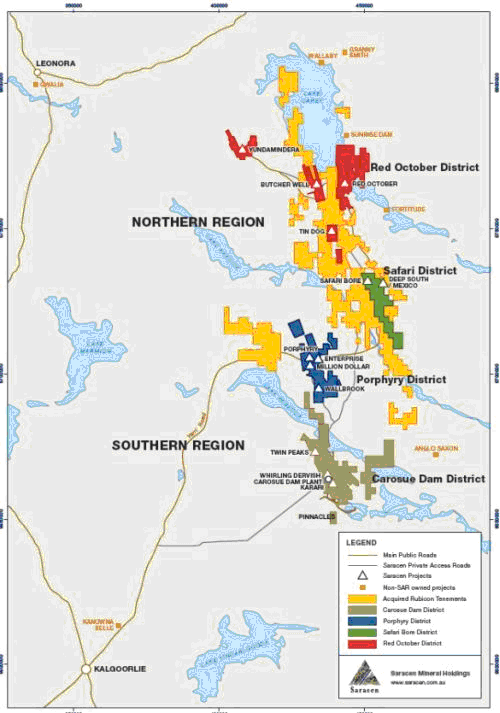 Saracen-gold-mining-projects-region-map
