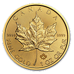 1 troy ounce Canadian gold maple leaf coin