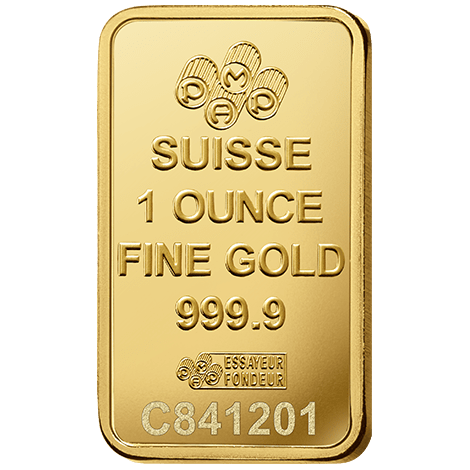 1oz Swiss PAMP Lady Fortuna Gold Minted Bar - Reverse