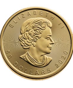 Obverse of 2020 Royal Canadian Mint Gold Maple 1 oz coin