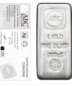 1 Kg ABC Bullion Silver Cast Bar with certificate
