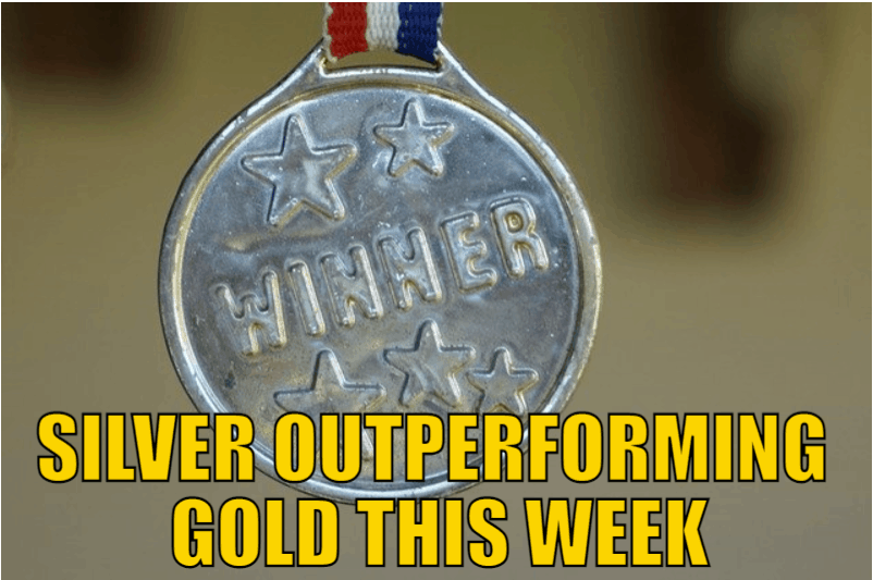Silver outperforming gold this week