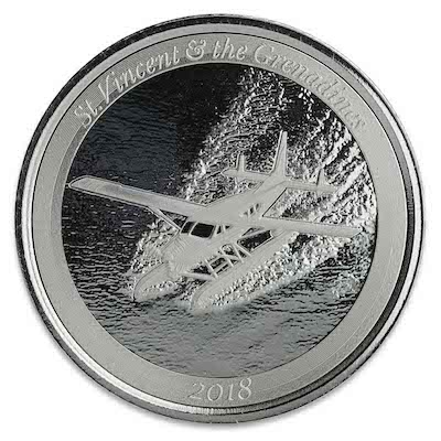 2018 Eastern Caribbean St Vincent & the Grenadines Seaplane 1 oz Silver Coin