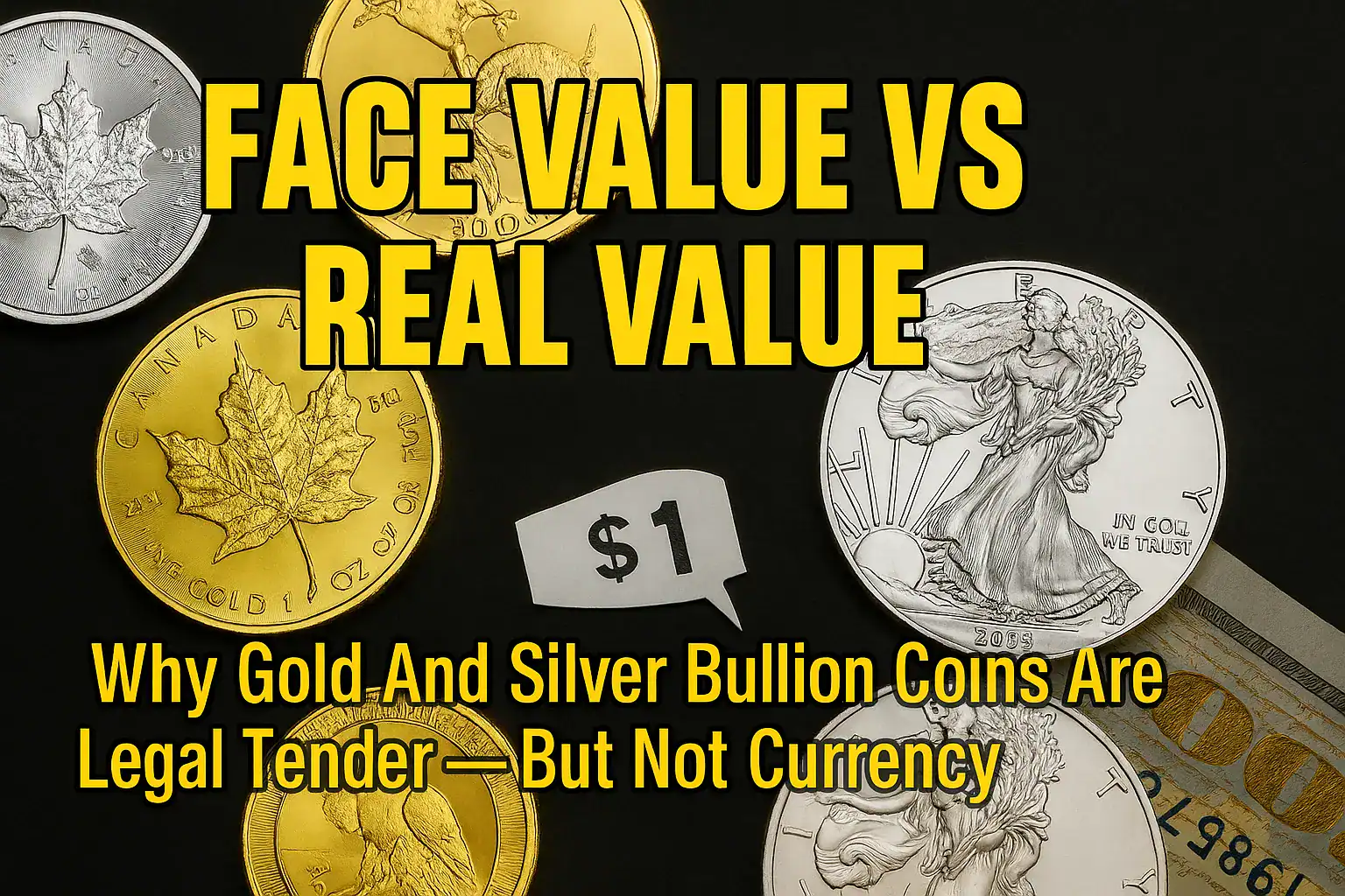 Are Gold and Silver Bullion Coins Legal Tender? What Face Value Really Means  - Gold Survival Guide