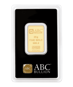 20g ABC Bullion Gold Minted Tablet – Sealed Assay Card Front View