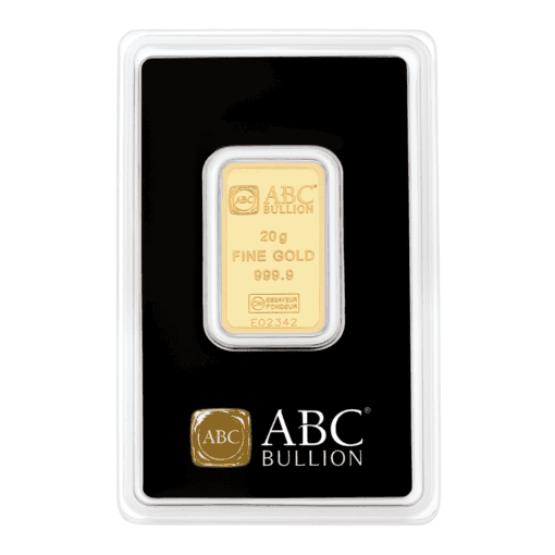 20g ABC Bullion Gold Minted Tablet – Sealed Assay Card Front View