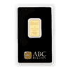 ABC Bullion 5g Gold Minted Tablet in sealed assay card – front view