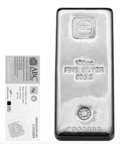 Alternative view of 100oz ABC Bullion Silver Cast Bar