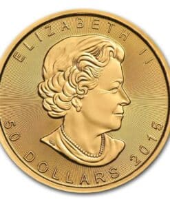 Alternative view of 1 oz Canadian Gold Maple Leaf Coin – Backdated