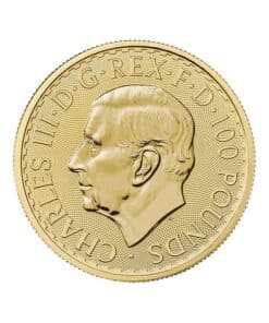 Alternative view of 1 oz Royal Mint Britannia Gold Coin 999.9 King Charles III Effigy