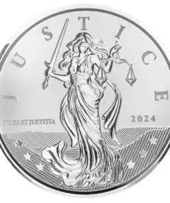 1 oz Gibraltar Lady Justice Silver Coin – Backdated