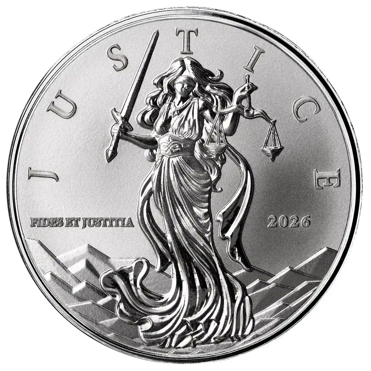 1 oz Niue Lady Justice Silver Coin – 2025 or 2026