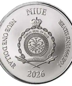 Alternative view of 1 oz Niue Lady Justice Silver Coin – 2025 or 2026